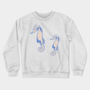 Blue and tan seahorses Crewneck Sweatshirt